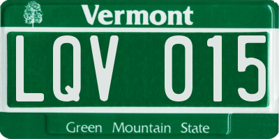VT license plate LQV015