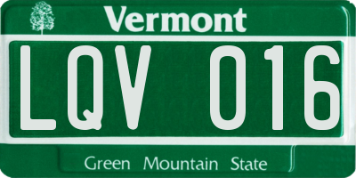 VT license plate LQV016