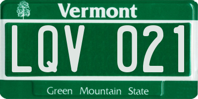 VT license plate LQV021