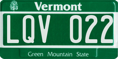 VT license plate LQV022