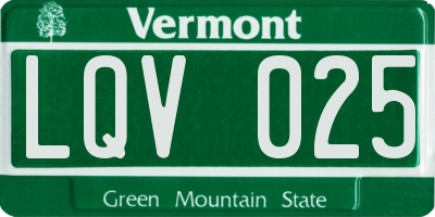 VT license plate LQV025