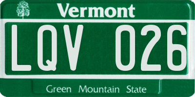 VT license plate LQV026