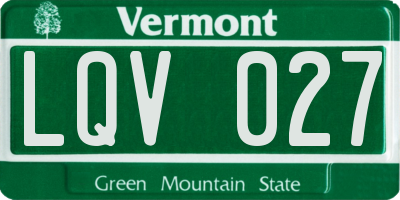 VT license plate LQV027