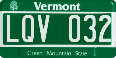VT license plate LQV032