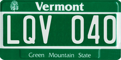 VT license plate LQV040