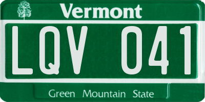 VT license plate LQV041