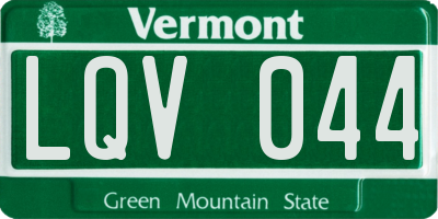 VT license plate LQV044