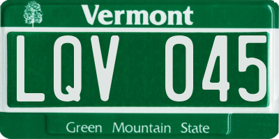 VT license plate LQV045