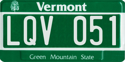 VT license plate LQV051