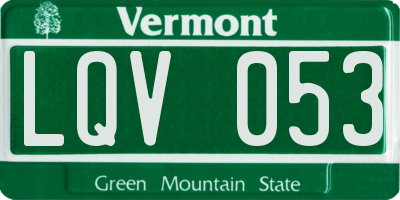 VT license plate LQV053