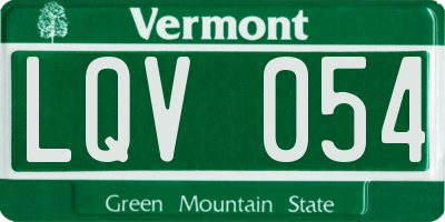 VT license plate LQV054