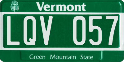 VT license plate LQV057