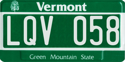 VT license plate LQV058