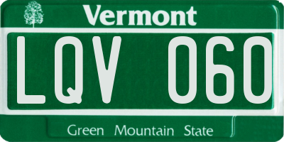 VT license plate LQV060