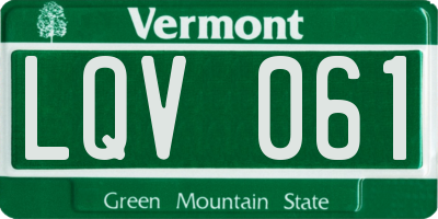 VT license plate LQV061