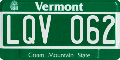 VT license plate LQV062