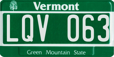 VT license plate LQV063