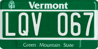 VT license plate LQV067