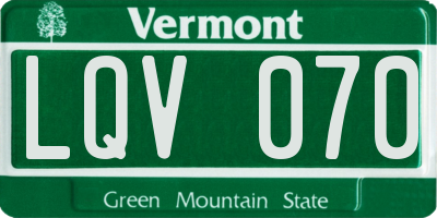 VT license plate LQV070