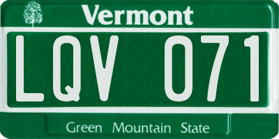 VT license plate LQV071