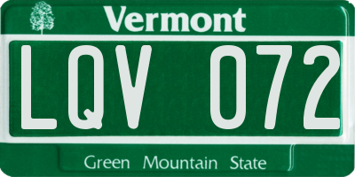 VT license plate LQV072