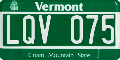 VT license plate LQV075