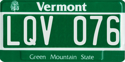 VT license plate LQV076