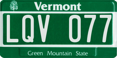 VT license plate LQV077