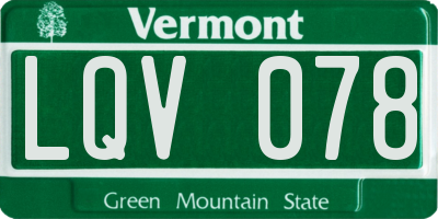 VT license plate LQV078