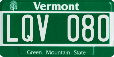 VT license plate LQV080