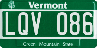 VT license plate LQV086
