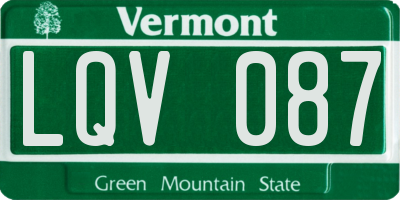 VT license plate LQV087
