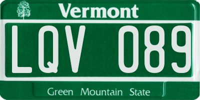 VT license plate LQV089