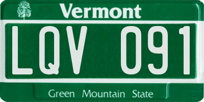 VT license plate LQV091