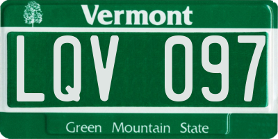 VT license plate LQV097
