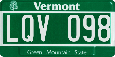 VT license plate LQV098