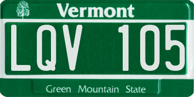 VT license plate LQV105