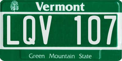 VT license plate LQV107