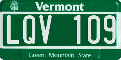 VT license plate LQV109