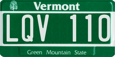 VT license plate LQV110