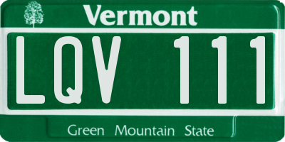 VT license plate LQV111