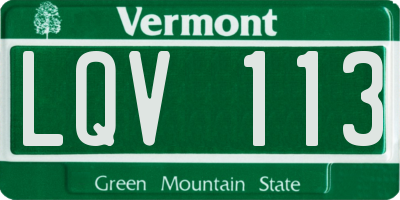 VT license plate LQV113
