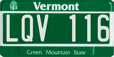 VT license plate LQV116