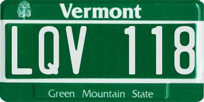 VT license plate LQV118
