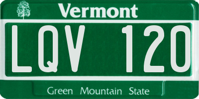 VT license plate LQV120
