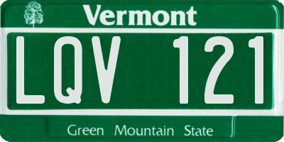 VT license plate LQV121