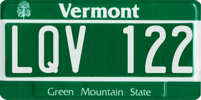 VT license plate LQV122