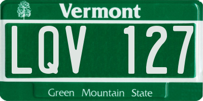 VT license plate LQV127