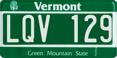 VT license plate LQV129
