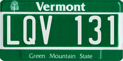 VT license plate LQV131